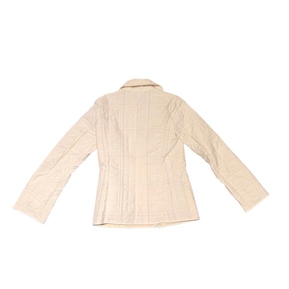 POST CARD Quilted Jacket Cream Snap Button Pockets Women's Size M - Picture 2 of 7